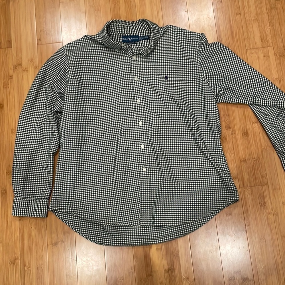 Ralph Lauren Custom Fit Green and White Checkered XXL